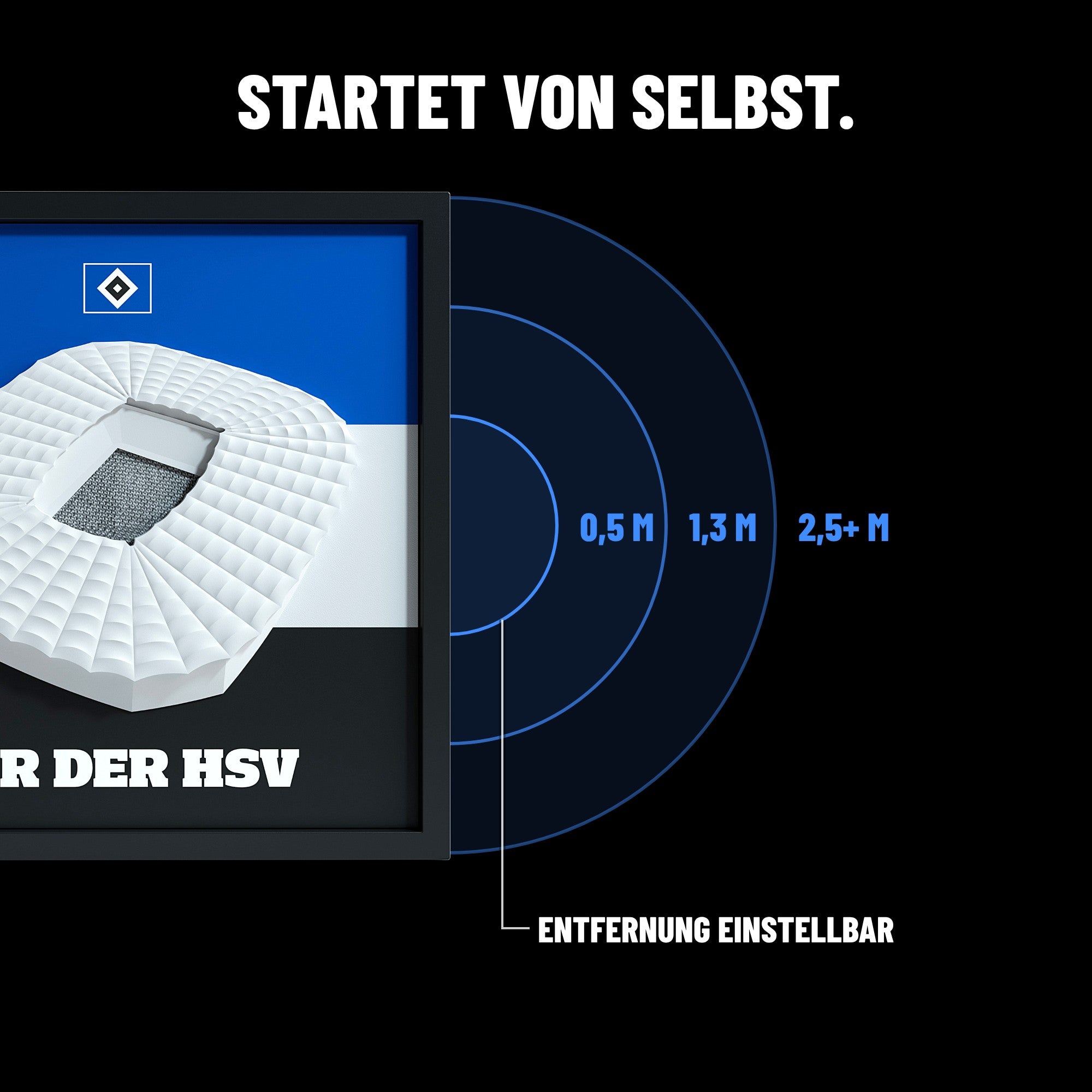 HSV FanBox Gänsehaut-Sensor: startet von selbst, Entfernung einstellbar (0,5 m, 1,3 m, 2,5+ m)